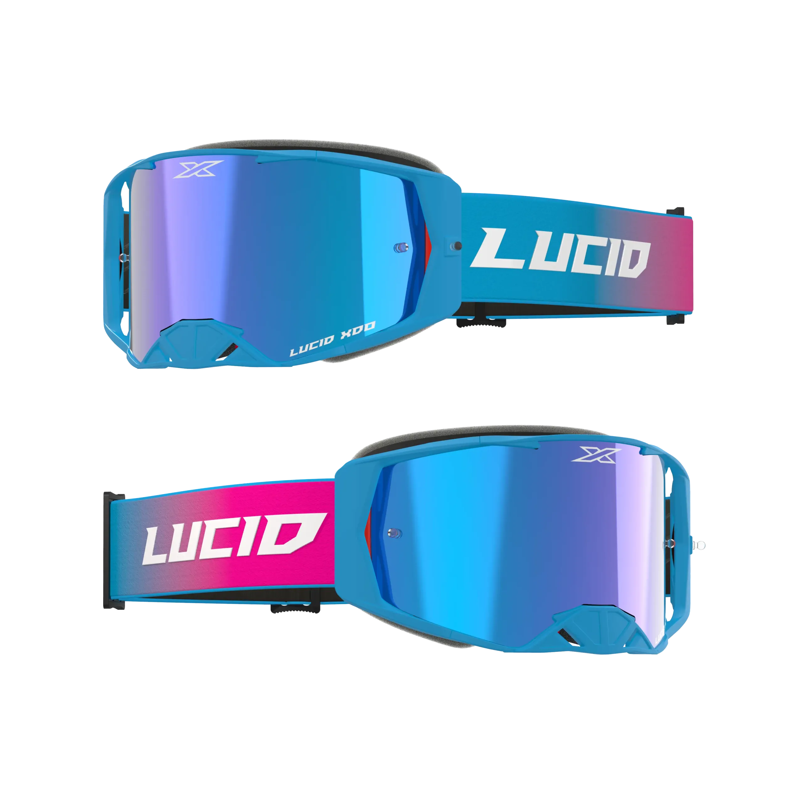 LUCID GOGGLE LUCID TM FLO FADE PINK - BLUE MIRROR LENS - Image 2