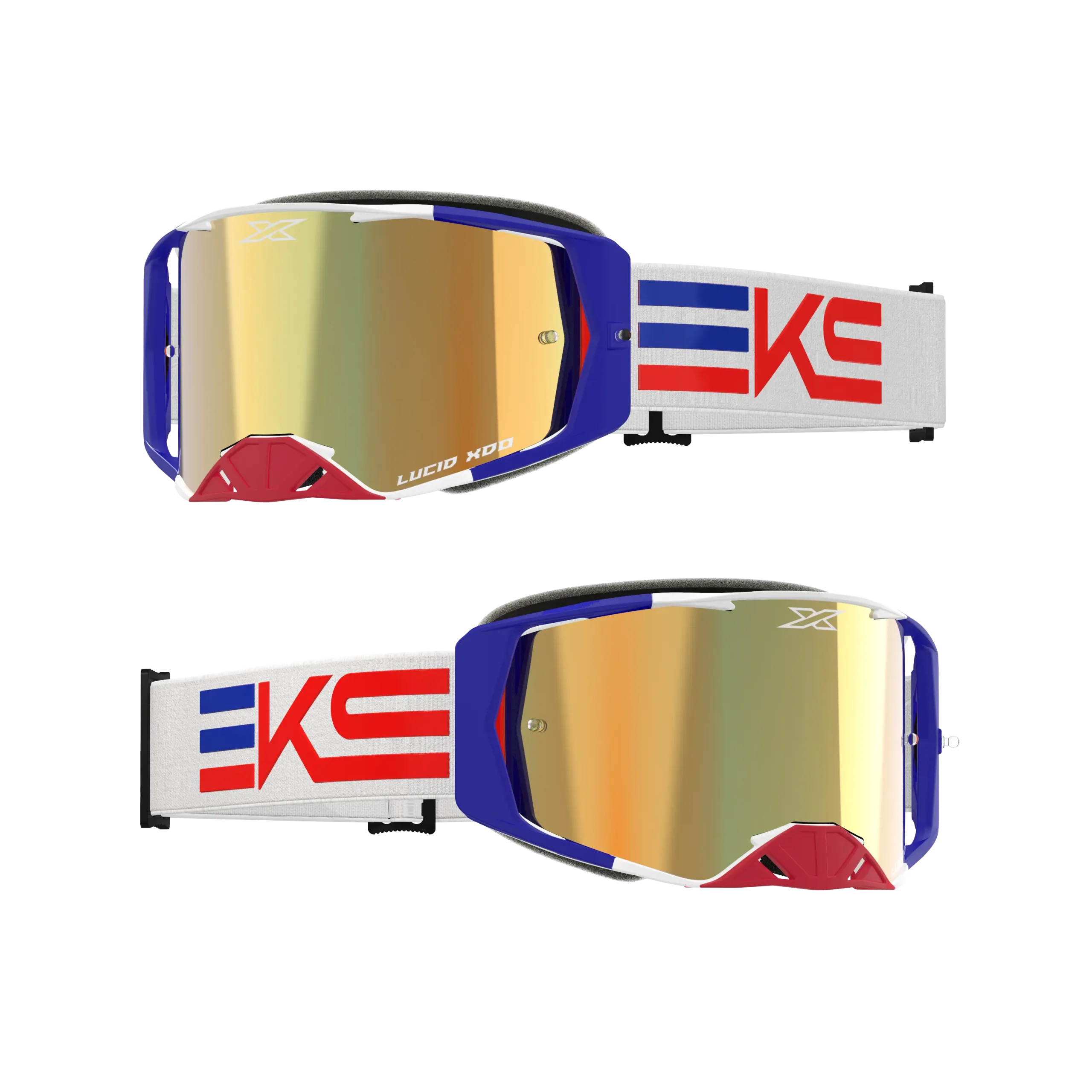 LUCID GOGGLE EKS FLAG RWB - GOLD MIRROR LENS - Image 2